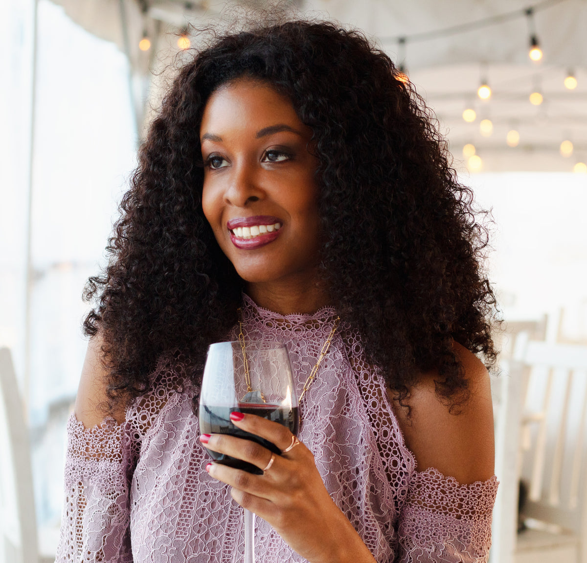 Lavender Lace Cold Shoulder Top