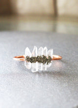 Load image into Gallery viewer, rose-gold-quartz-pyrite-cuff