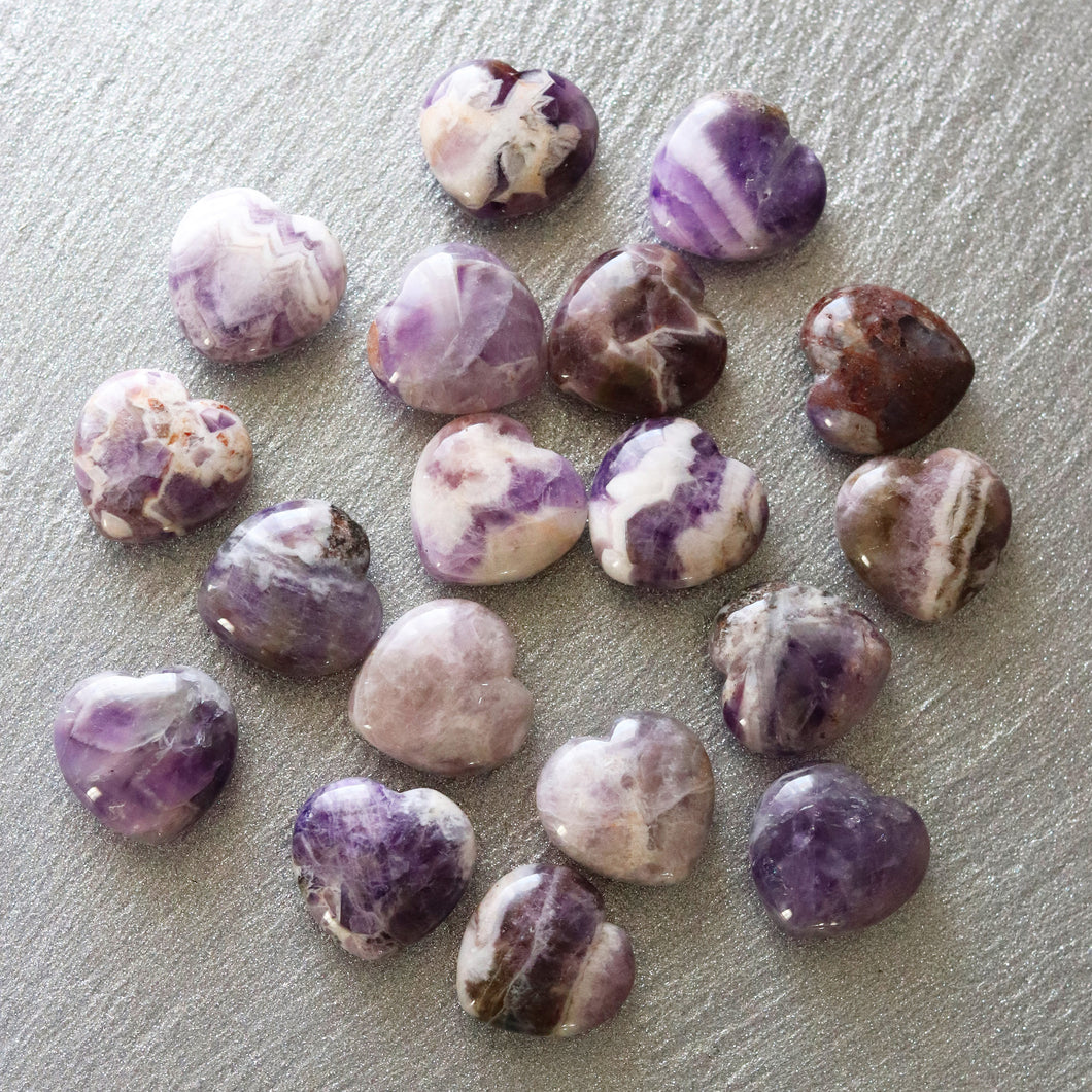 semi precious amethyst purple healing crystal heart