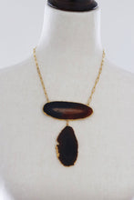 Load image into Gallery viewer, handmade crystal statement necklace agate black owned
