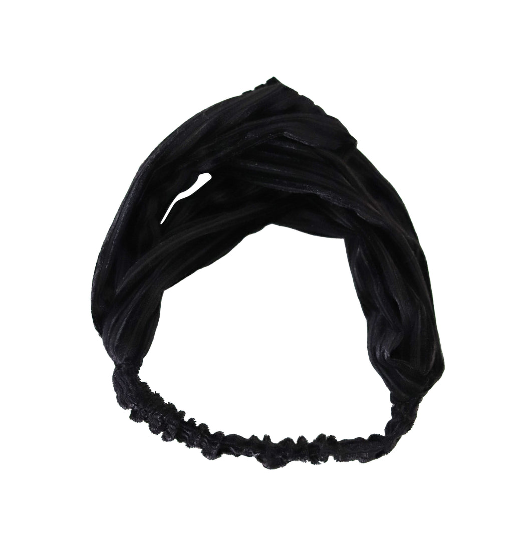 Black velvet stretch headband