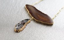 Load image into Gallery viewer, Delilah Brown Agate Geode Necklace - T. Victoria 
