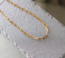 Load image into Gallery viewer, gold chain paperclip necklace
