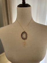 Load image into Gallery viewer, Light Grey Agate Gold Branch Pendant
